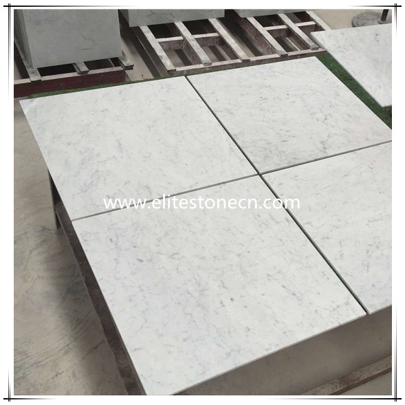 ES-M01 Carrara Marble Italian White Bianco Carrera 12x12 Marble Tile Polished