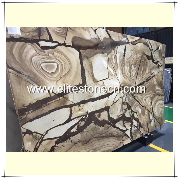 ES-G02 Roman impression yellow granite slabs indoor walls decoration for sale