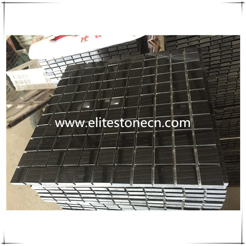 ES-N02 Black Marble 1x1 Mosaic Tile Polished