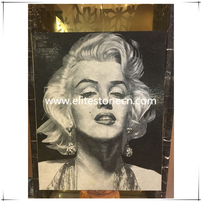 Excellent Quality Marilyn Monroe Natural Stone Wall Marble Tile Mosaic Mural