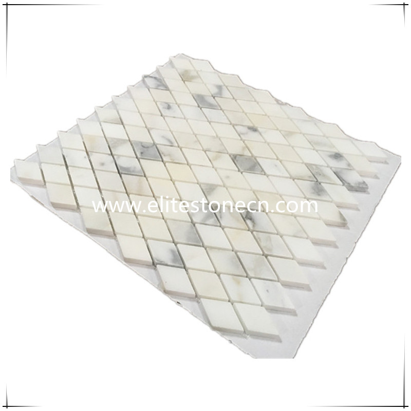 ES-G03 Calacatta Gold Rhomboid Diamond Mosaic Tile Polished - Marble from Italy