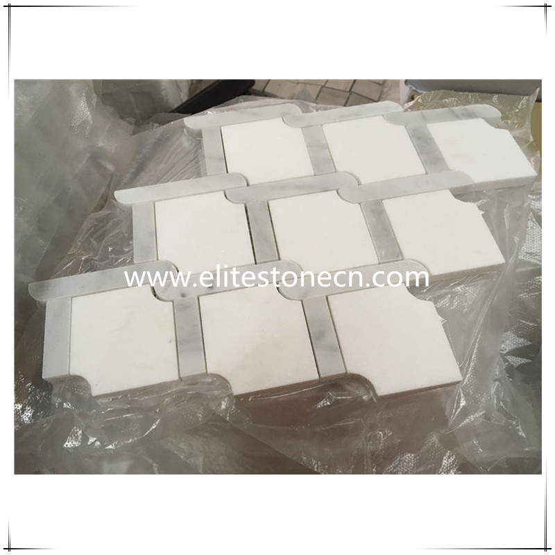 ES-W16 bathroom tiles mosaic, white marble mosaic, usa mosaic