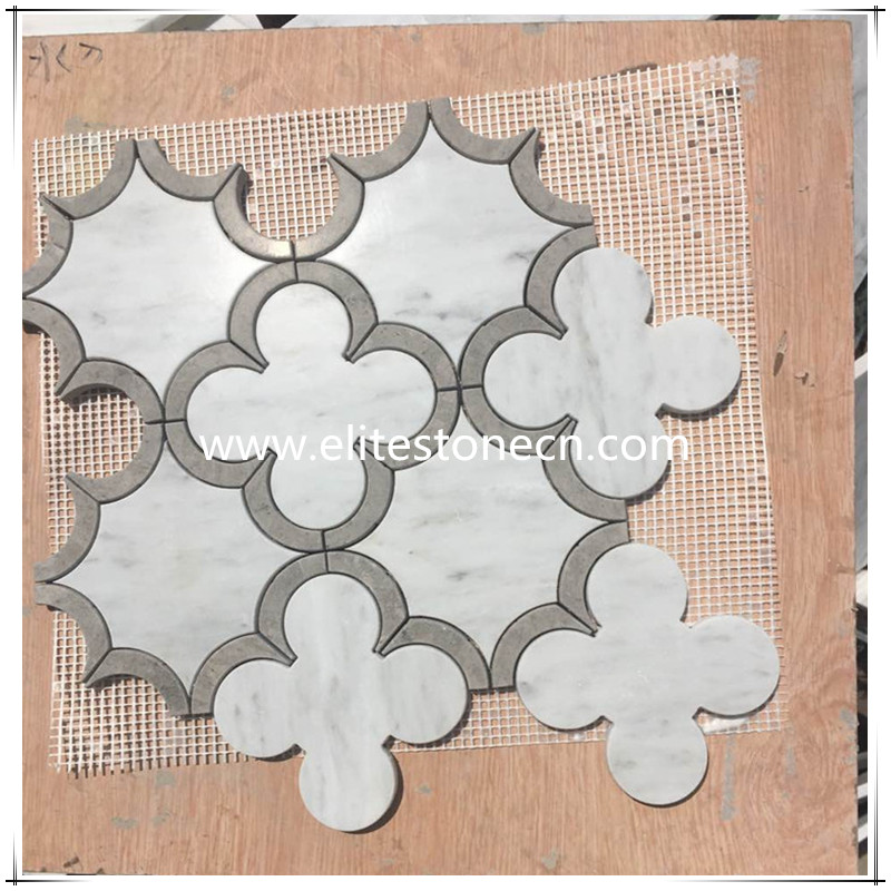 ES-W15 Irregular Flower Shape Carrara White Marble Mosaic For Decorate