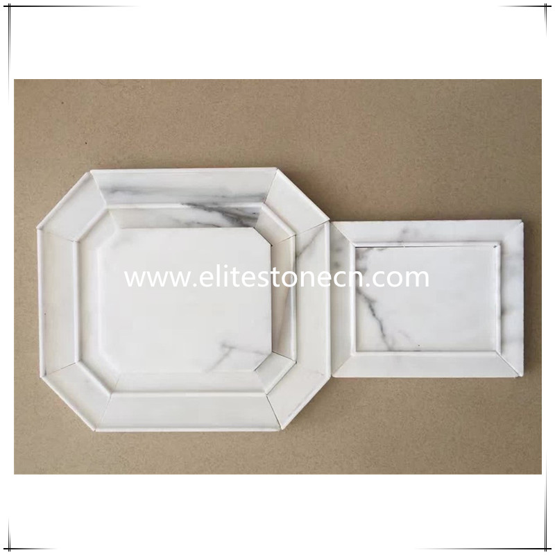 ES-W02 Hot Sale Octagon Calacatta Gold White Marble Mosaic For Wall Panels