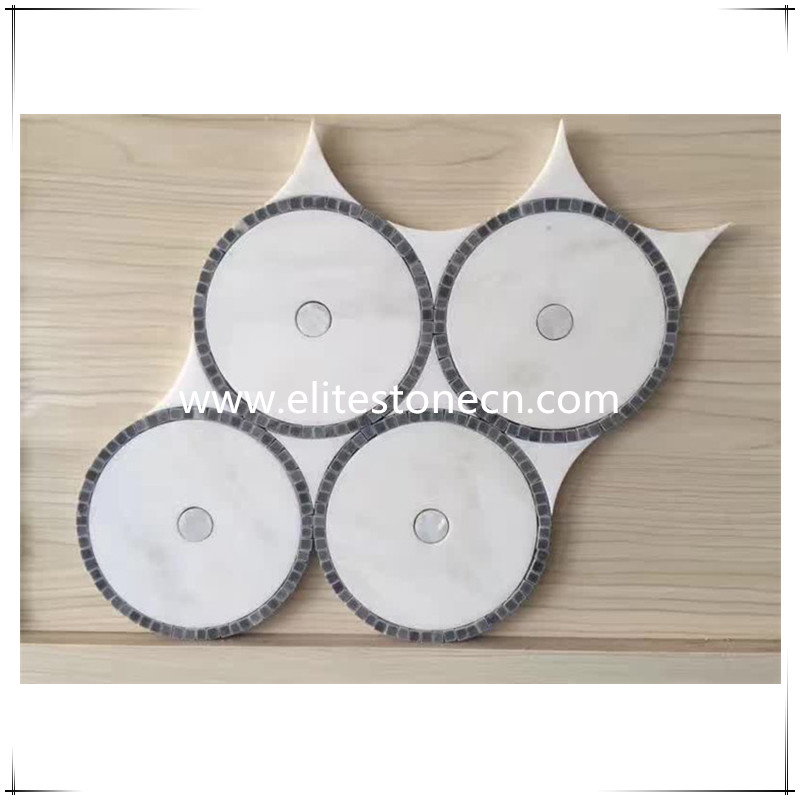 ES-W06 Round White Marble Mosaic Tiles