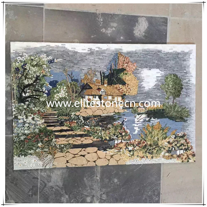 Handmade tiles decorative hanging wall murals marble mosaic art pictures tiles