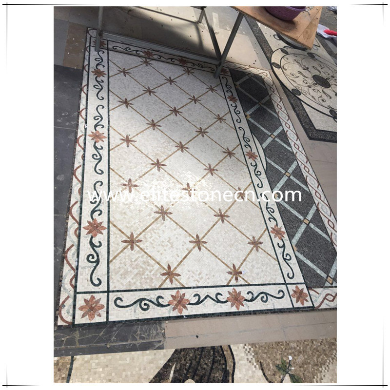 Persian rugs style Natural stone cheap marble mosaic floor medallion from china