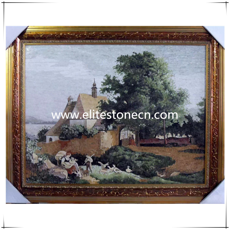 Farm marble mosaic mural
