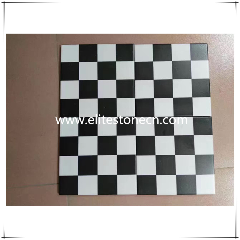 ES-E09 Black and White Checkered CeramicTile