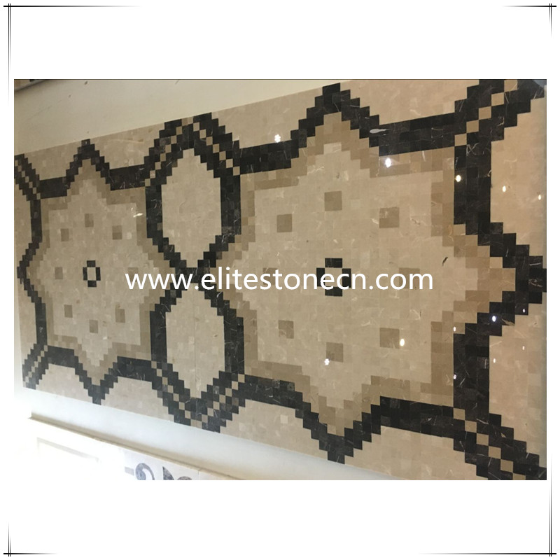 ES-J09 Natural Wholesale marble art waterjet medallions tile design floor pattern made in China