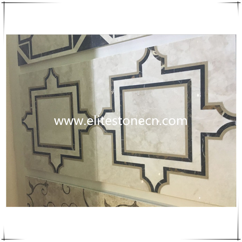 ES-J13 Decorative material waterjet marble entrance medallions tile