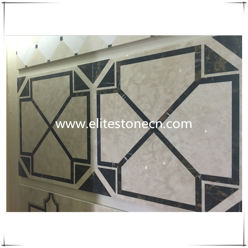 ES-J11 Square waterjet marble design floor tile