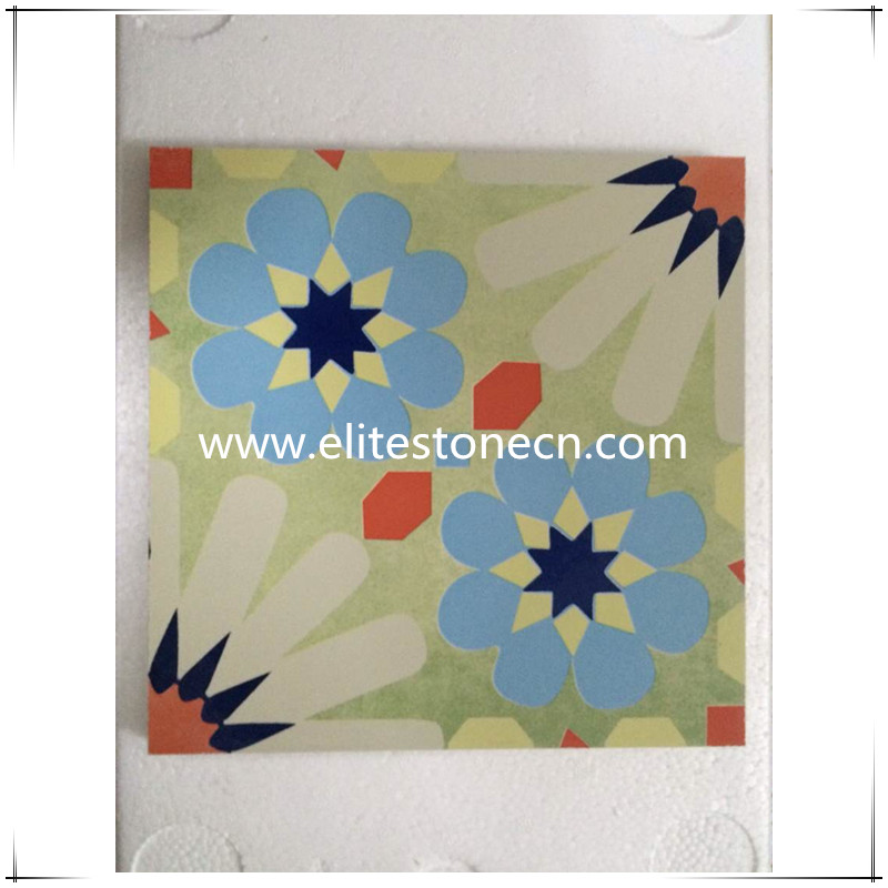 ES-E19 Moroccan Cement Tile Multicolor 8x8 Floral Design