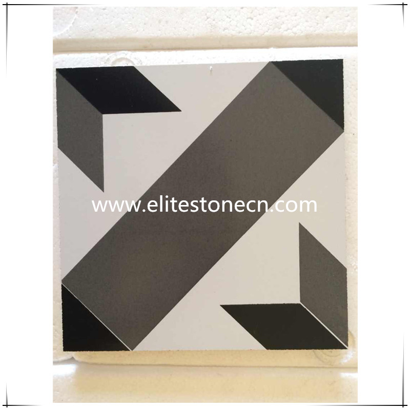 ES-E13 Star Grey Black Encaustic Cement Tile