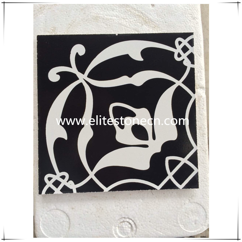 ES-E30 flower cement ceramic art floor tiles 
