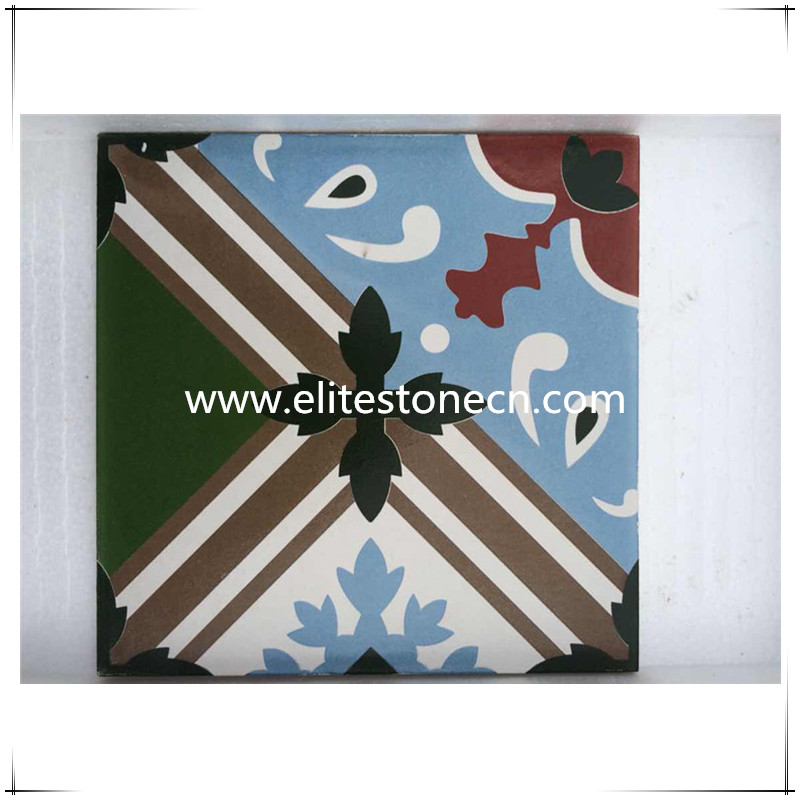 ES-E35 Floral design moroccan handmade cement tile 200 x 200mm