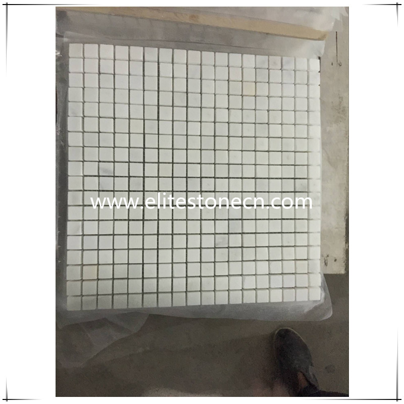 ES-O09 China statuario east oriental white marble square mosaic