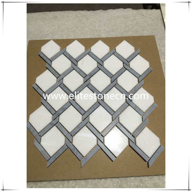 ES-J28 Thassos Marble mosaic tile bathroom wall mosaic