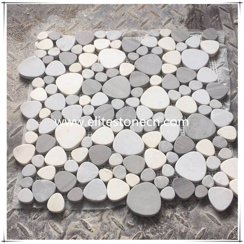 ES-R01 Heart marble stone random mosaic tile pebble design mosaic