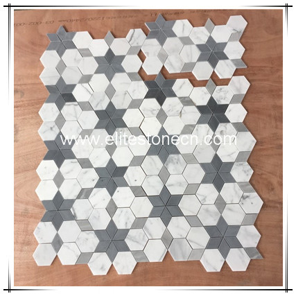 ES-W210 Hot Sale Italy White Marble Hexagon Mosaic Tiles Backsplash for kitchen