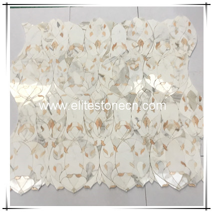 ES-G35 China natural calacatta white marble wall mosaic kitchen backsplash tiles