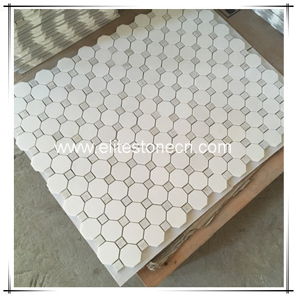 ES-T31 Popular Luxury Octagon Thasso White Stone and Mother of Pearl Shell Mosaic Tiles for Wall