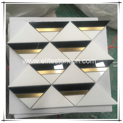 ES-T38 Hot products to sell online Thassos white chinese triangle marble mosaic