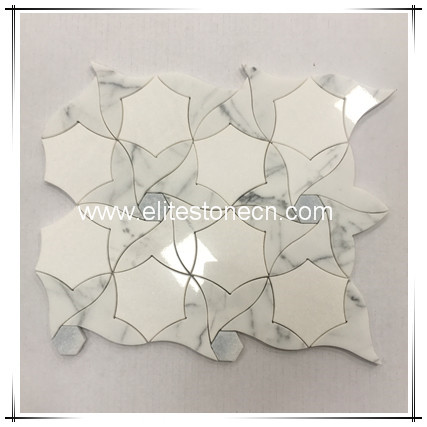ES-W234 Competitive Price Luxury Marble Waterjet Flower Pattern Water Jet Mosaic Tile Mosaics For Decoration
