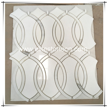 ES-W250 Custom shaped wall backsplash tile designs white marble mosaic