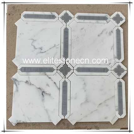 ES-W251 Waterjet marble mosaic price for wall backsplash