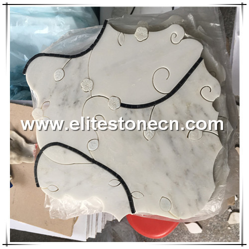 ES-W57 mother pearl of shell mix marble waterjet tile