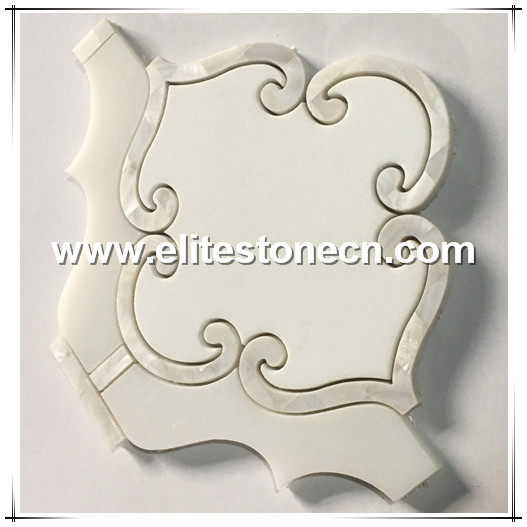 ES-W60 Wholesale Modern white marble with shell mosaic