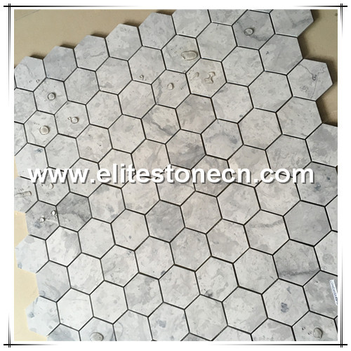 ES-R05 Home Decoration Wall Tile Hexagon Marble Grey Mosaic