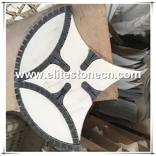 ES-W118 Hot Sale White Marble Waterjet Mosaic for Wall and Floor Pattern