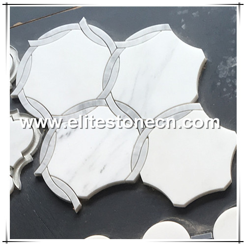 ES-W119 Hotel construction circle white marble kitchen backsplash mosaic