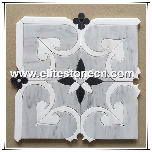 ES-W169 white wall marble flower pattern stone mosaics for bathroom