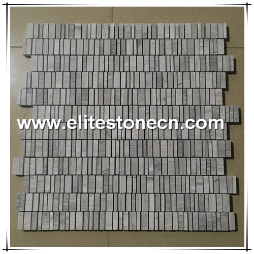 ES-H05 Hot Selling Grey Wooden Marble Mosaic For Kitchen Or Bathroom Wall Tile