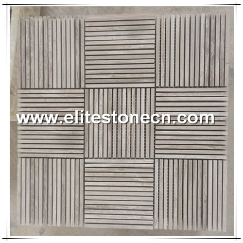 ES-H07 wooden white marble stone mosaic tile for backsplash walls