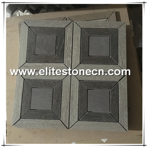 ES-H09 Wooden grey polished marble mosaics