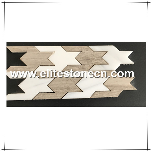 ES-H10  China Factory Direct Sales grey wooden grain marble mosaic