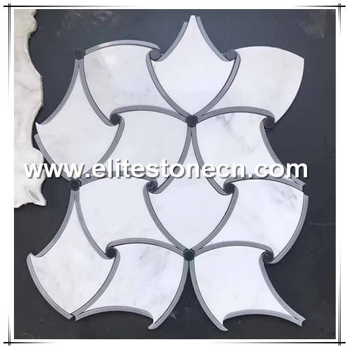 ES-W174 factory cheap price white waterjet marble stone mosaic tile for sale