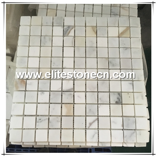 ES-G17 Calacatta Gold Square Mosaic Tile Polished - Marble from Italy