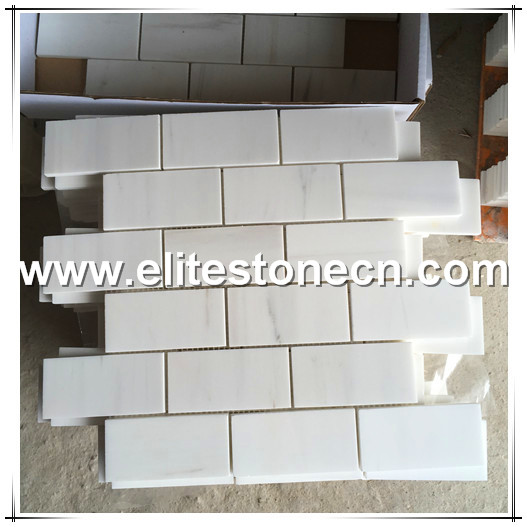 ES-D07 Brick design Mosaic tiles Bianco Dolomite White Marble Mosaic for Wall Decor