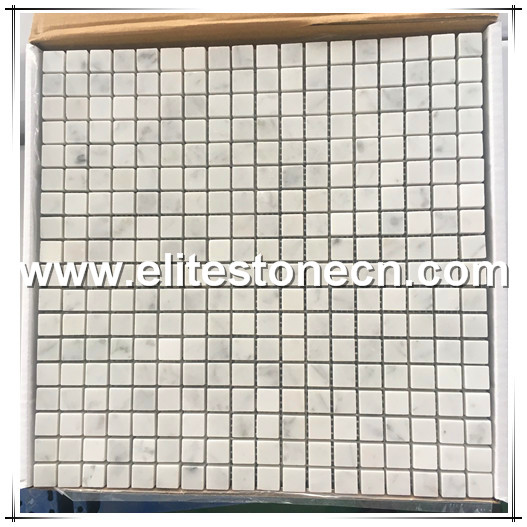 ES-C29 Carrara White Square Mosaic Tile Polished - Marble from Italy