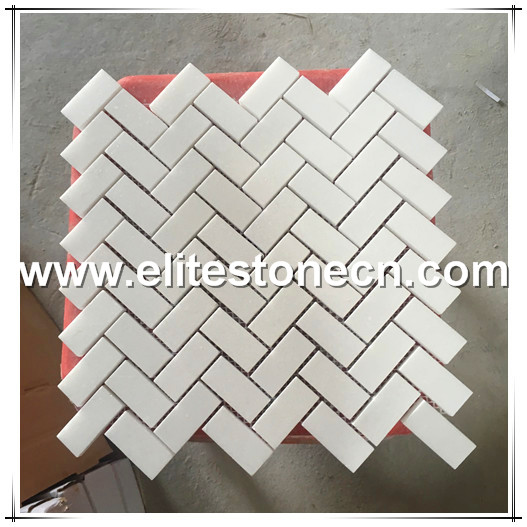 ES-T12 Thassos white herringbone pattern mosaic tile for kitchen
