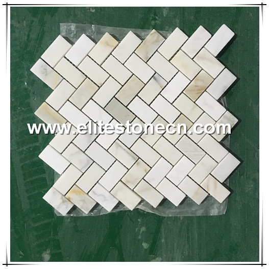 ES-G29 calacatta herringbone tile marble backplash mosaic tile