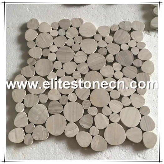ES-H11  White Wood Grain Heart Shaped Bubble Mosaic Tile Polished - Marble from China