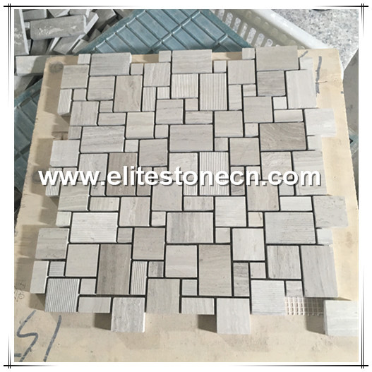 ES-H12  Wood Vein Marble Mosaic for Wall