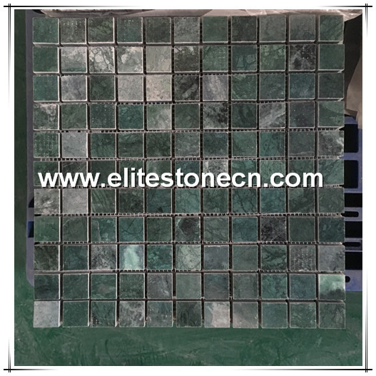 ES-R23 Natural green marble color square small tile mosaic