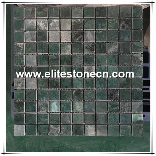 ES-R23 Natural green marble color square small tile mosaic